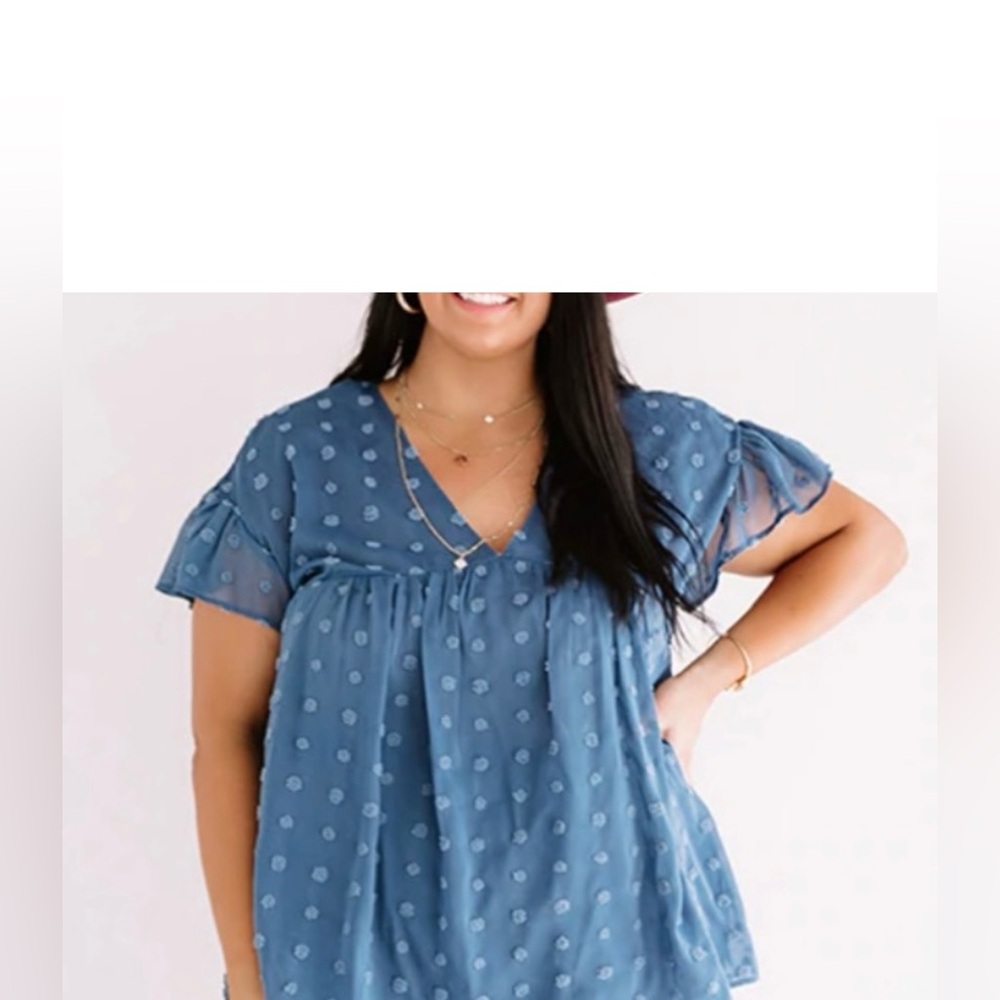 Babydoll Blue Top size S by entro